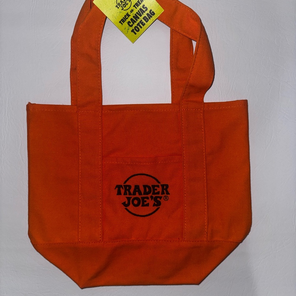 Trader Joe's Orange Canvas Tote Bag